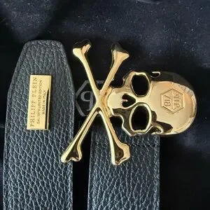 Philipp Plein Black Belt with Gold Accents Philipp Plein Black Gold Belts | Editorialist main image 4